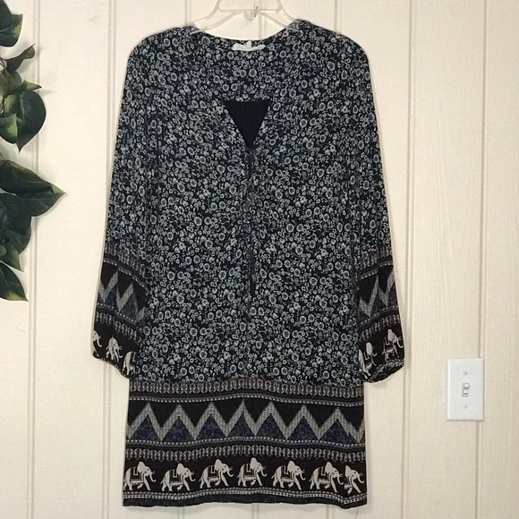 Ladies Altar’d State LS Multicolor Design Dress Elephants Flower Floral 
XS 0 2… - Picture 5 of 14